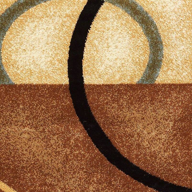 Well Woven Generations Modern Geometric Circles Light Blue, Beige, Ivory, Brown Area Rug - 5'3 x 7'3