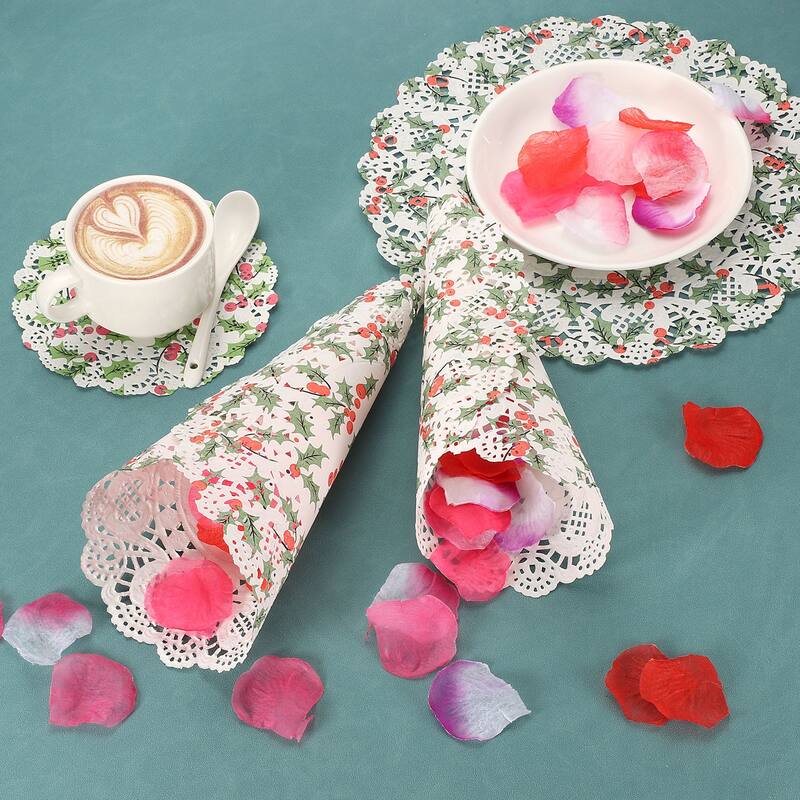 Paper Doilies Round Lace Decorative Placemats, Multicolor
