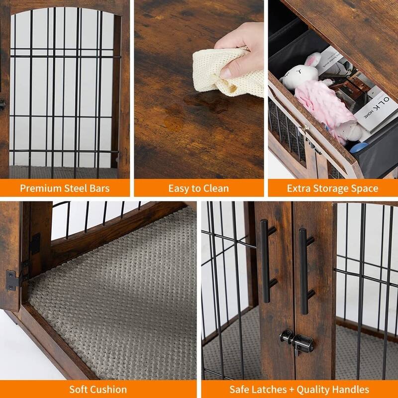 Dog Crate Furniture with Storage Drawers