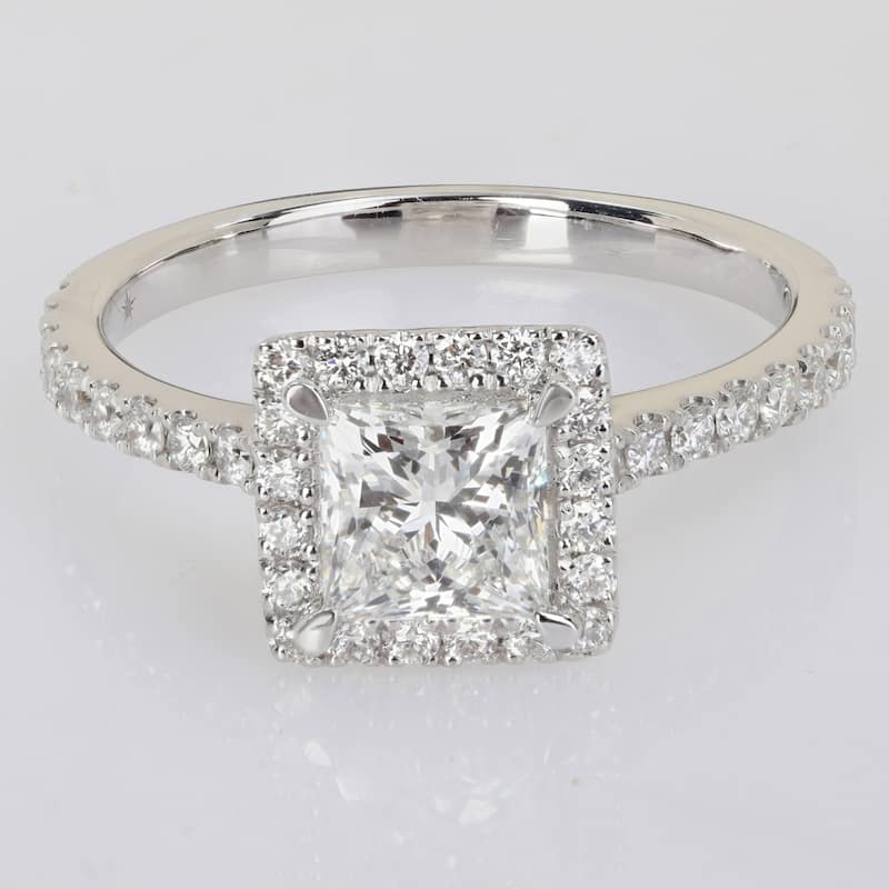 2ct TDW Princess-Cut Lab-Grown Diamond Eternity Ring 14k White Gold