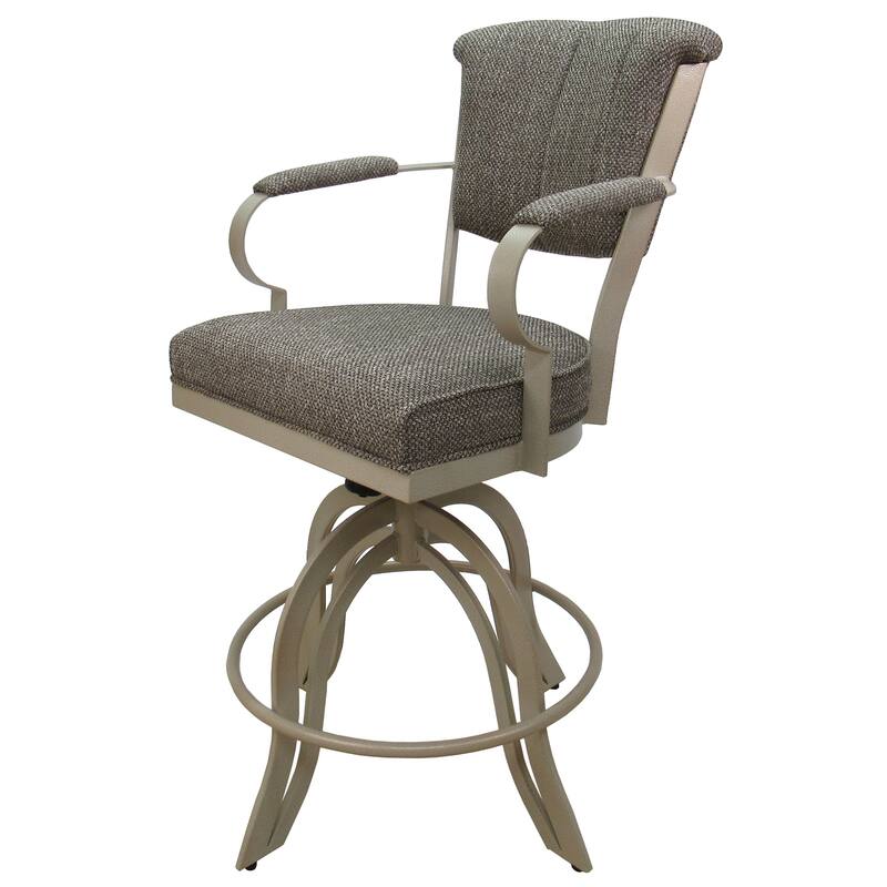 Miami Counter 26" or Bar 30" Metal Bar Stool on A Base - Hemsath Driftwood - Beige - Counter Height