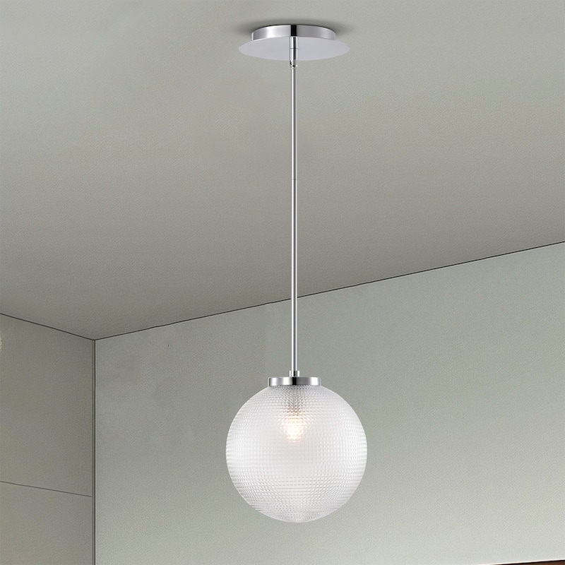 Sokix Frosted Pyramidical Glass Globe Pendant Ceiling Lamp Downrod