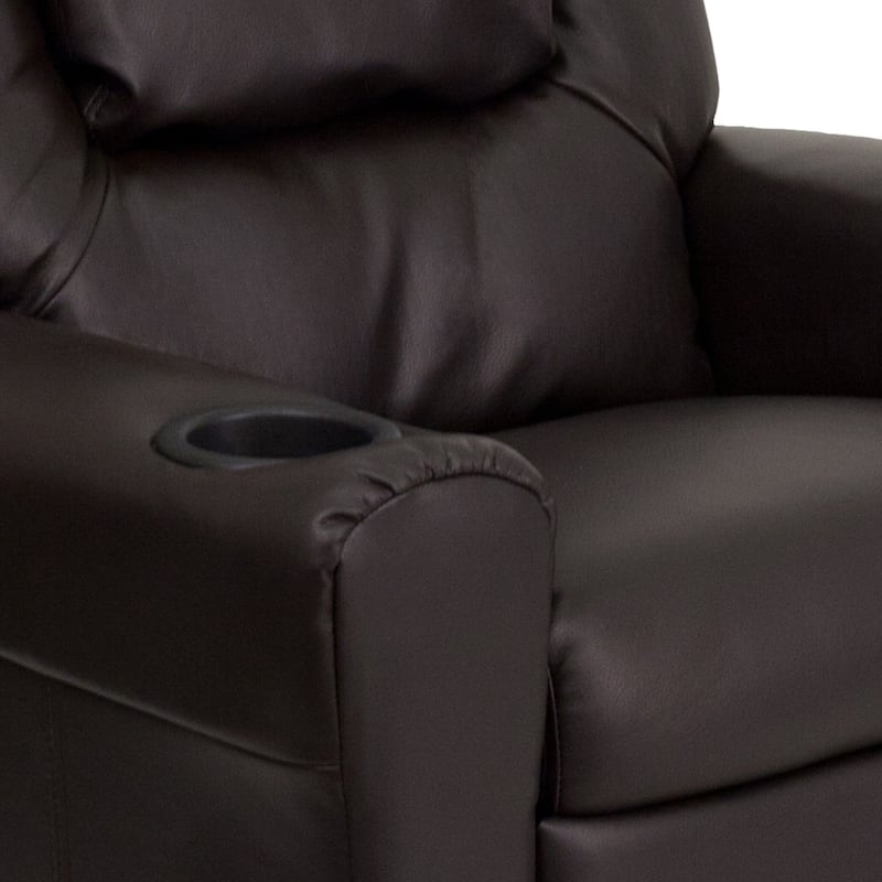 Contemporary Kids Recliner with Cup Holder and Headrest - 24"W x 21.5" - 36.5"D x 27"H