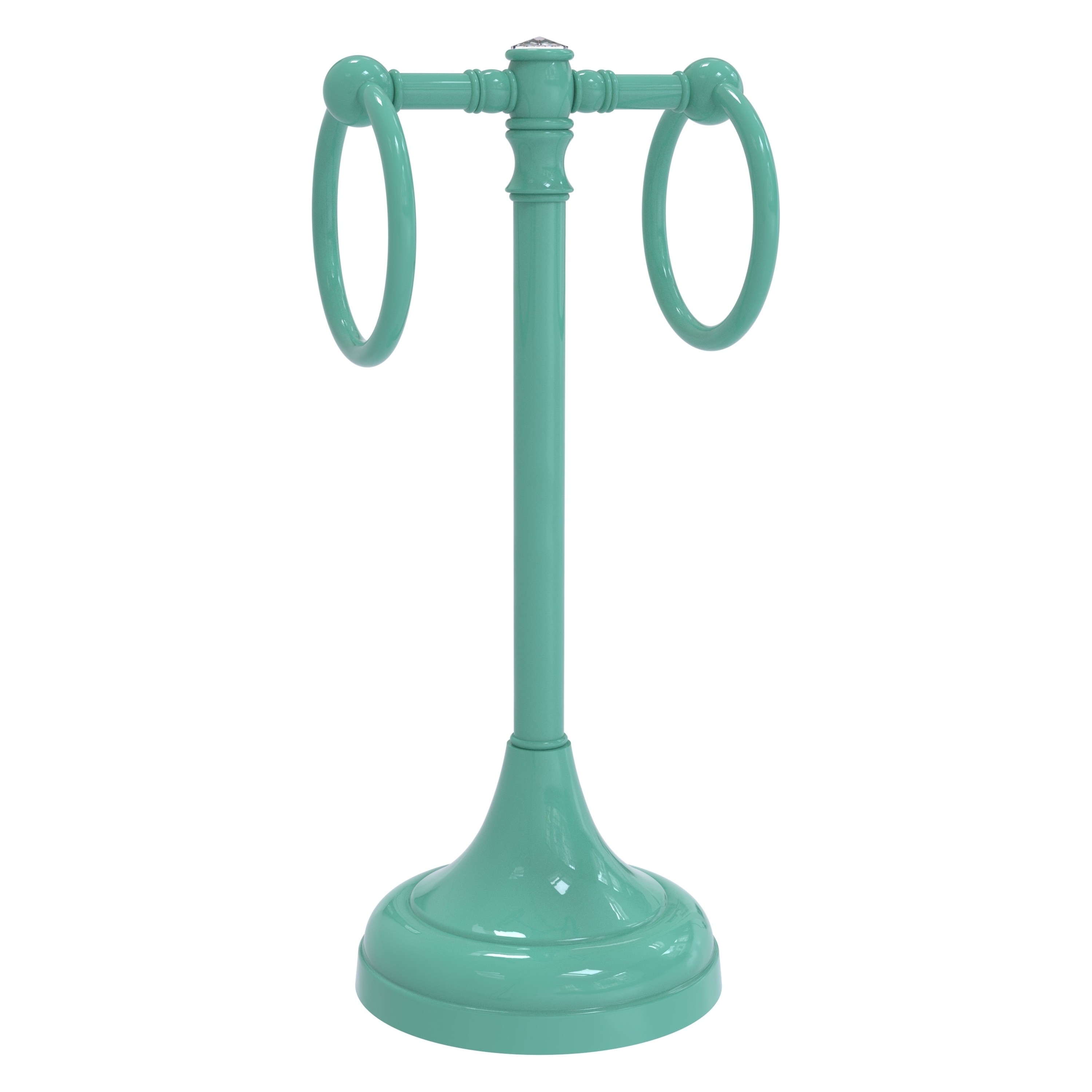 Allied Brass Carolina Crystal Collection 2 Ring Guest Towel Stand