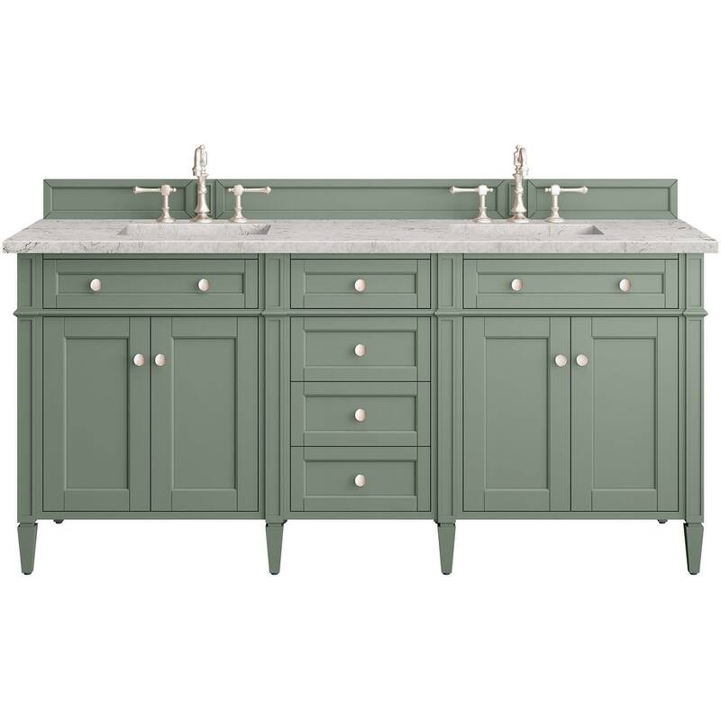 James Martin Vanities 650-V72-FEJP Brittany 72" Free Standing Double - Smokey Celadon
