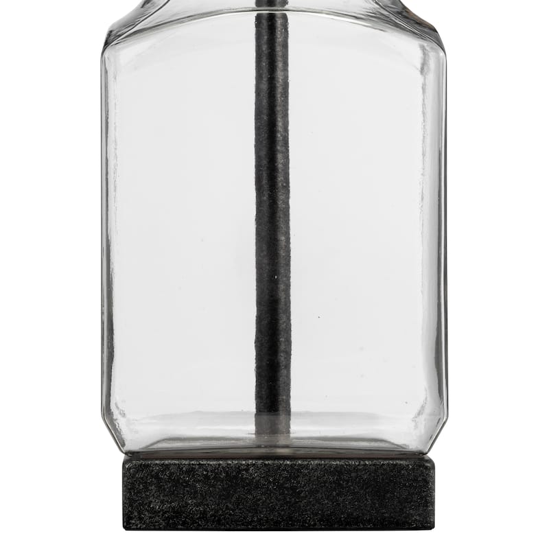 Sagebrook Home 30"H Glass Bottle Table Lamp, Clear/white, Iron, Contemporary Lighting - 16" x 16" x 30"