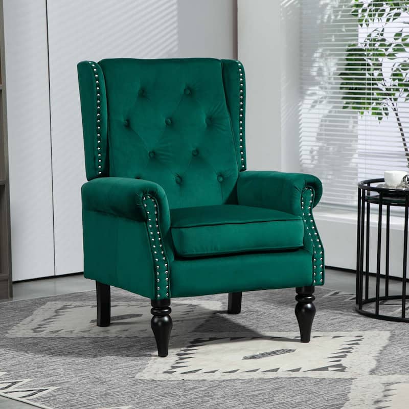 Wood Frame Armchair, Modern Accent Chair Lounge Chair for Living Room