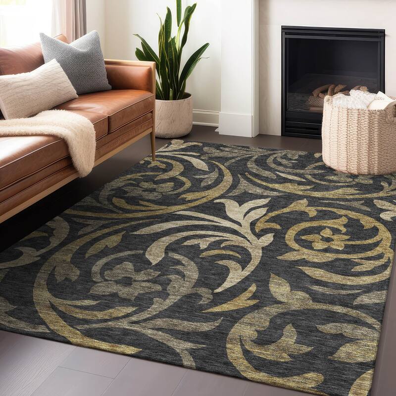 Premium Washable Super Soft Contempory Scroll Mayfield Rug