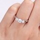 preview thumbnail 7 of 5, Miadora Sterling Silver 1ct TGW Created White Moissanite 3-Stone Engagement Ring