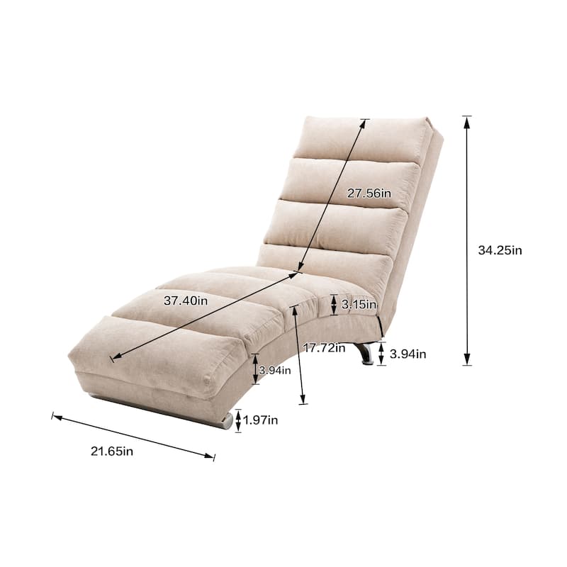 Linen Electric Massage Recliner Chaise Chair with Remote Control and Ergonomic Backrest