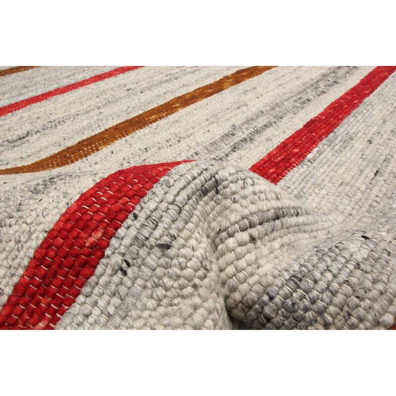 ECARPETGALLERY Braid weave Sienna Grey Wool Rug - 5'1 x 8'1