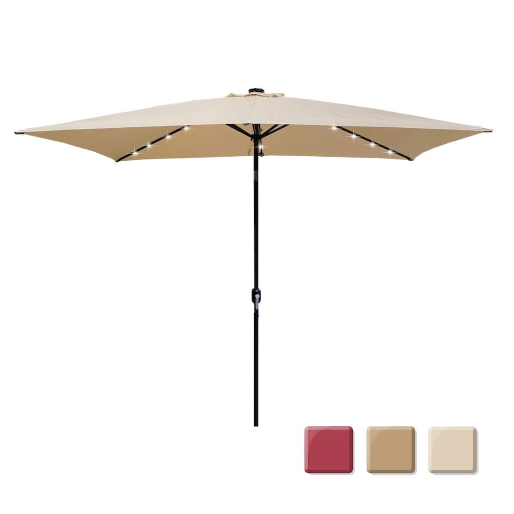 Outdoor Patio Umbrella 10 Ft x 6.5 Ft Rectangular with Crank