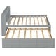 preview thumbnail 25 of 39, Twin Bed with USB, Type-C Ports, LED Lights & Trundle - Bookcase Headboard
