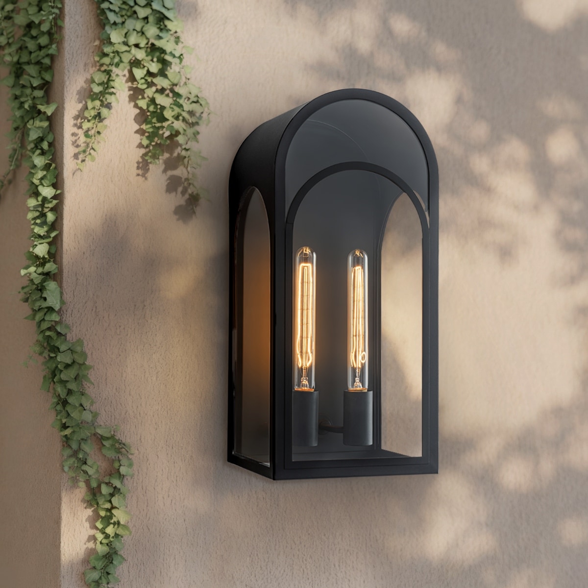 Arched Shape Outdoor Wall Lantern with Clear Glass