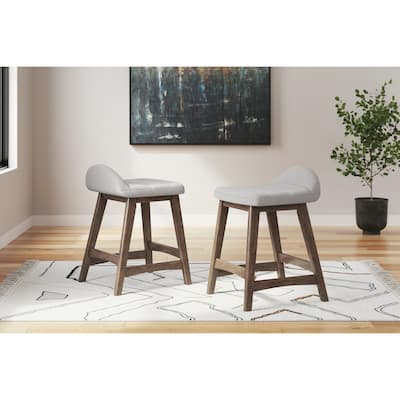 Signature Design by Ashley Lyncott Upholstered Counter Height Bar Stool (Set of 2) - 19"W x 20"D x 29"H