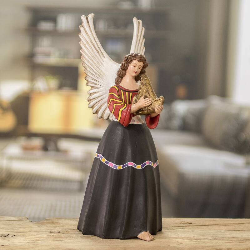 Novica Handmade Santa Maria Chiquimula Ceramic Angel Sculpture