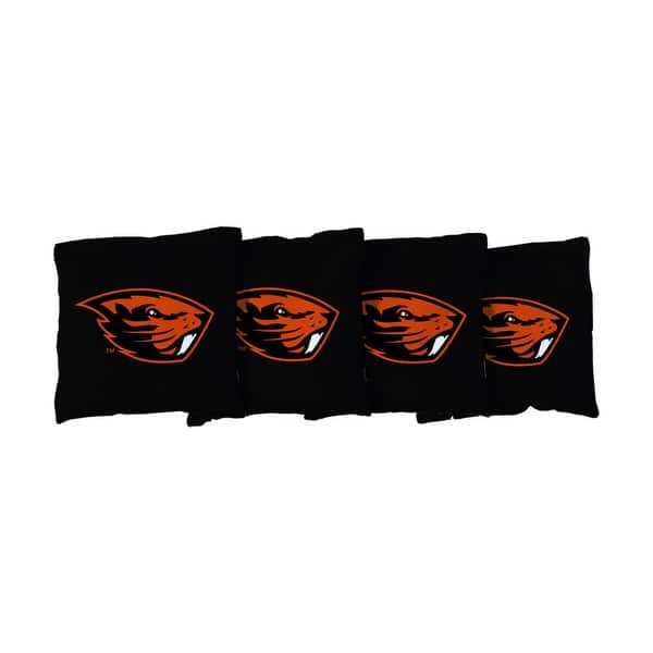 slide 2 of 3, Oregon State OSU Beavers Black Cornhole Bags All-Weather Resin Filled