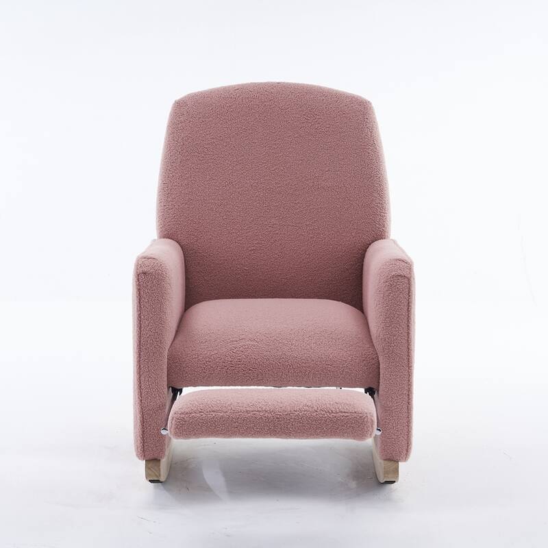 Fabric Nursery Rocking Chair With Adjustable Footrest