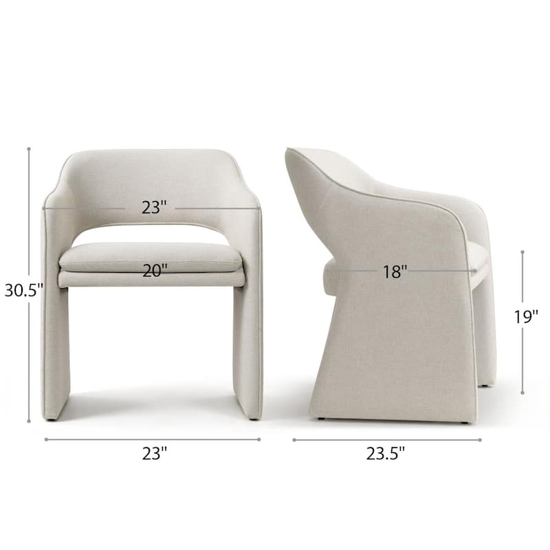 Upholstered Dining Chairs Set of 6, Open-Back Design, Performance Fabric Seats