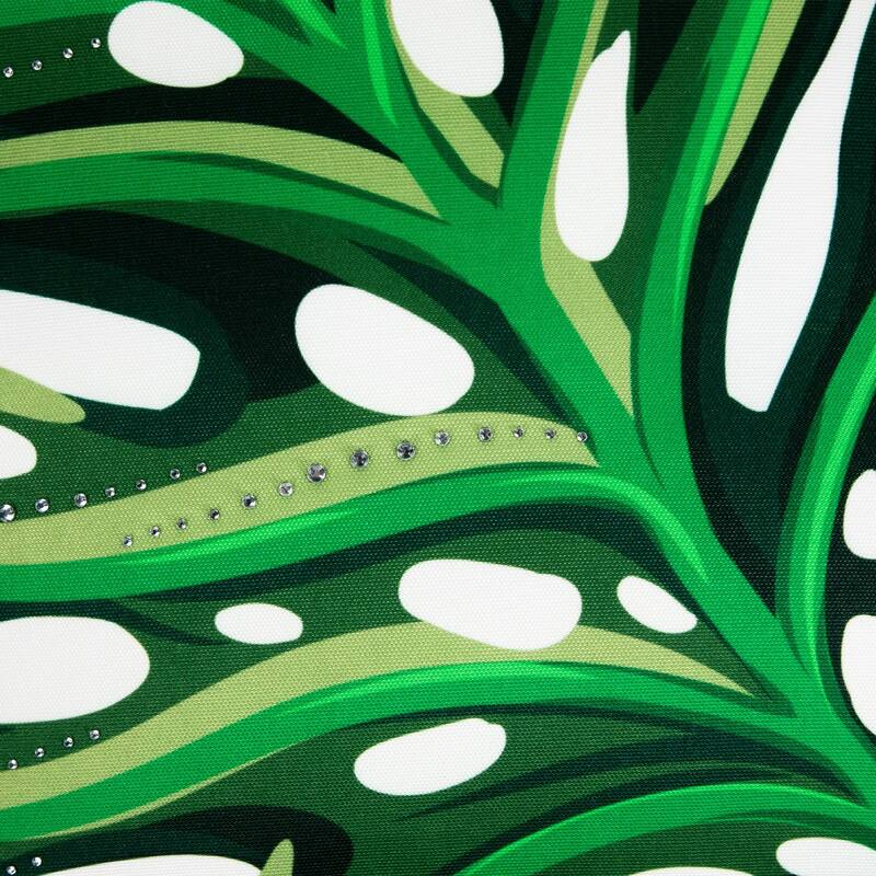 Palm Leaf with Rhinestones Throw Pillow - 16" - Green and White