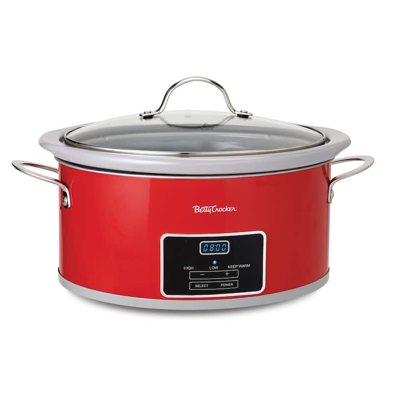 Betty Crocker 6Quart Oval Digital Slow Cooker, Programmable Crock Pot