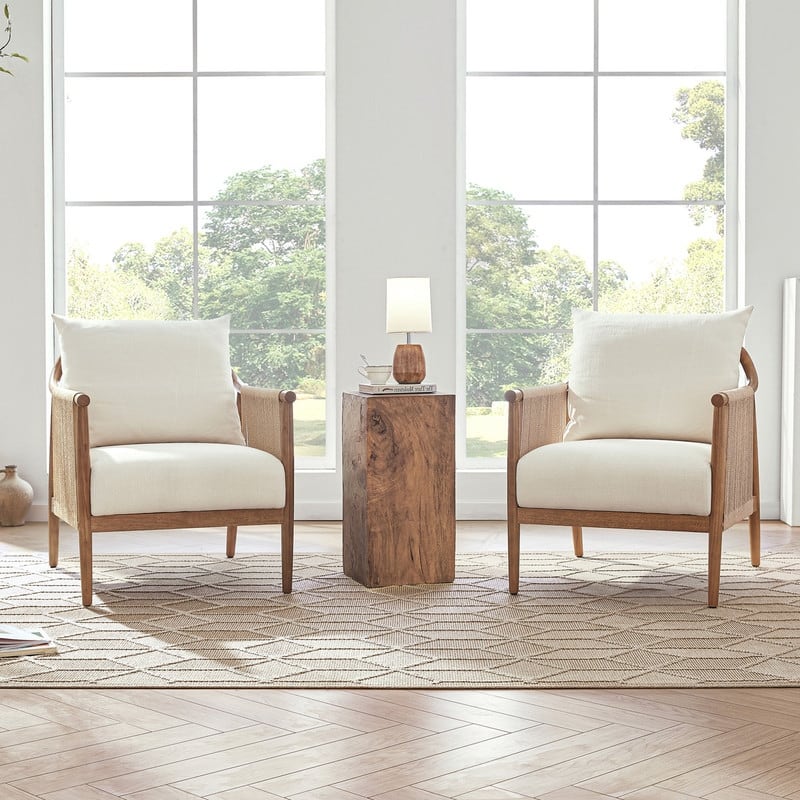 Lynn Accent Chair with Braid Wood Arm
