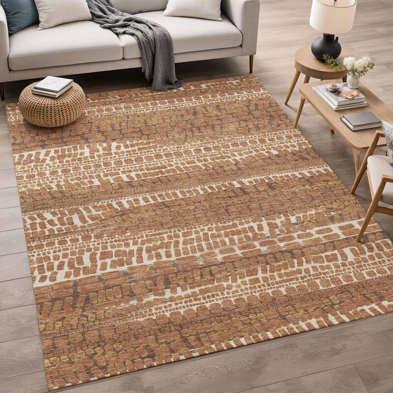 Machine Washable Indoor/ Outdoor Modern Winfield Chantille Rug