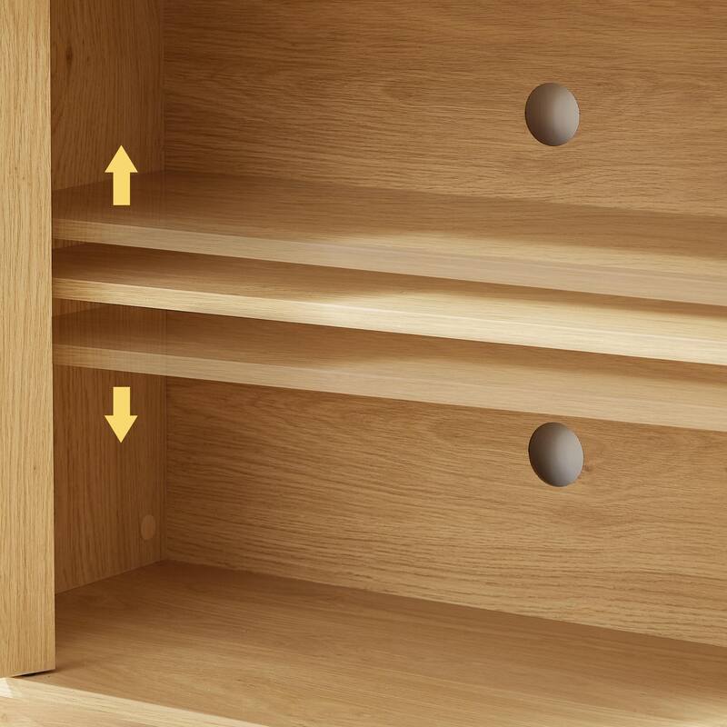 TV Stand Storage Cabinet Console Cabinet with Wave Pattern, Hallway Cabinet Floor Cabinet Base Cabinet