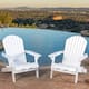 Hanlee Outdoor Rustic Acacia Wood Folding Adirondack Chair (Set of 2) by Christopher Knight Home - White