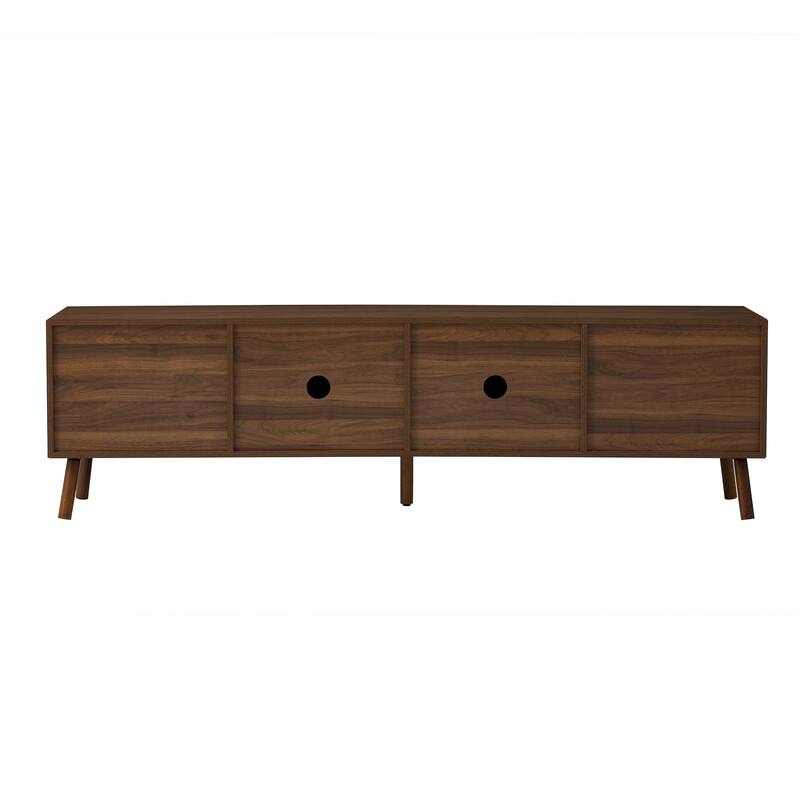 Modern 70" TV Stand for TVs up to 80", Entertainment Center Media Console Table with Solid Wood Legs