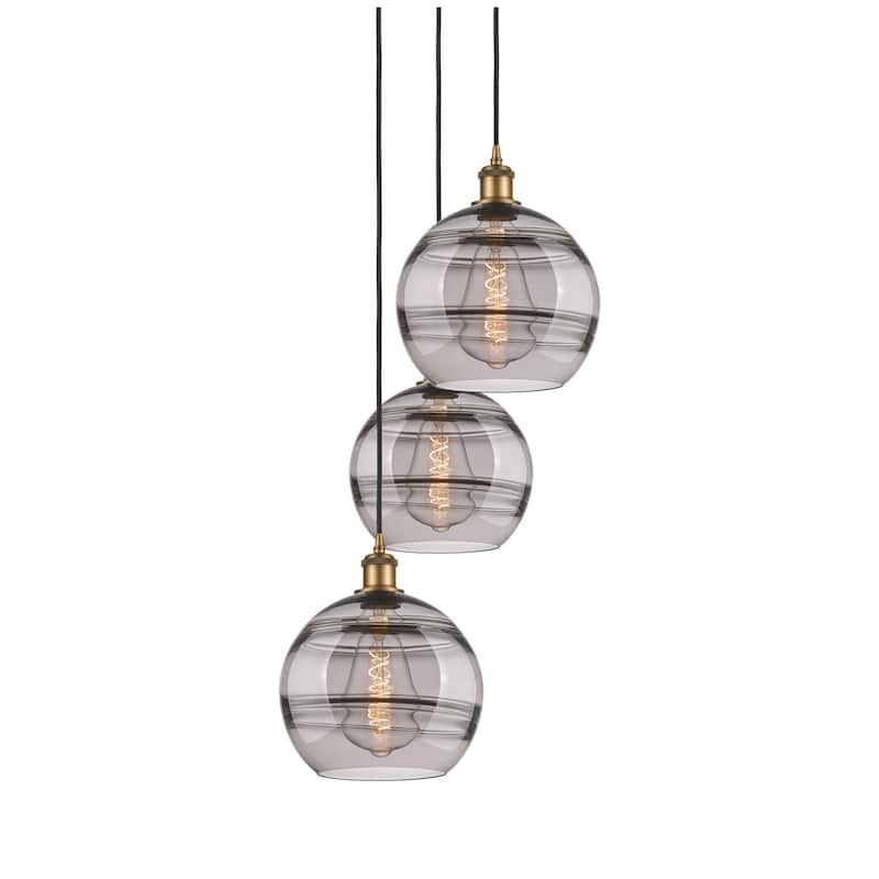 Innovations Lighting 113B-3P-36-17 Rochester Pendant Rochester 3 Light - Brushed Brass / Smoked