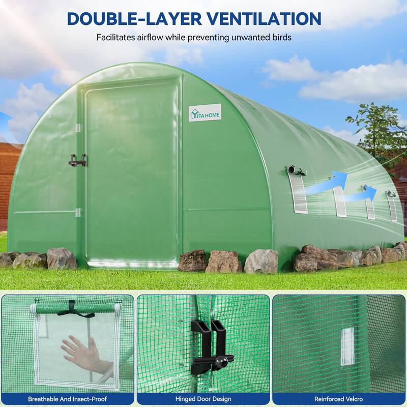 Moasis Greenhouse with Reinforced Steel Frame PE Cover
