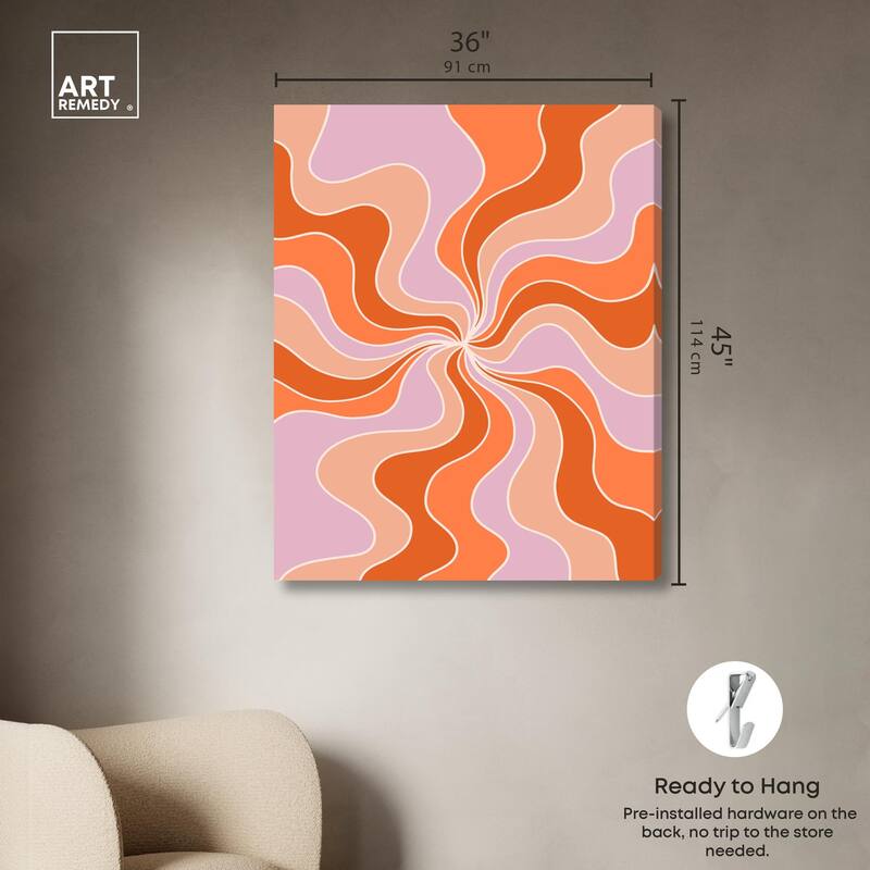 Carnaval Retro Curves II Canvas by Art Remedy, Gallery Wrapped