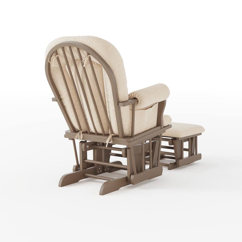 Forever Eclectic Cozy Glider Rocker and Ottoman