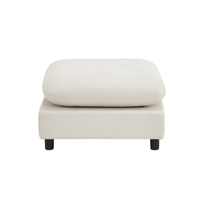 L Shaped Modular Sectional Sofa with Ottoman, Oversize Fabric Upholstered Sofa, 5 Seat Sofa with Removable Cushions