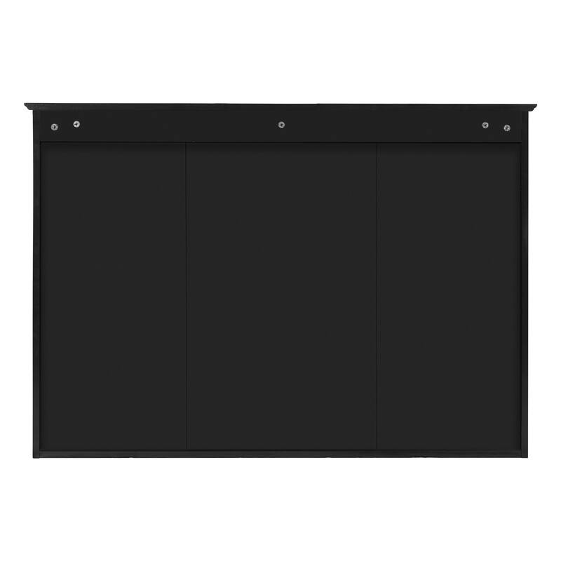 Roomfitters 41 Inch Mirror Medicine Cabinet with Open Shelves, Wall Mount Storage with Adjustable Shelf & Doors