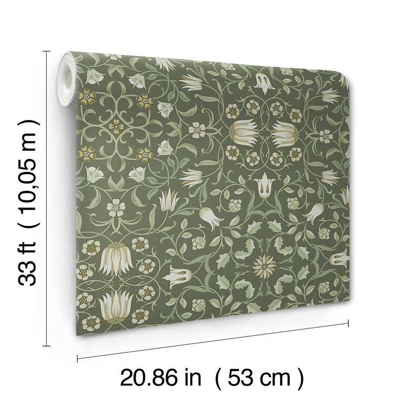 A-Street Prints No 1 Holland Park Green Floral Wallpaper