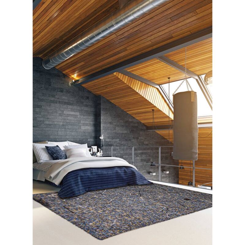 ECARPETGALLERY Hand-knotted Tangier Blue Wool Rug - 8'0 x 10'1