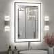 preview thumbnail 47 of 84, Extra Large Black Frame LED Bathroom Vanity Mirror with 3 Years Warranty and UL Certified 28x20