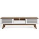 preview thumbnail 33 of 38, Render Low Profile 59 Inch TV Stand in Walnut / White