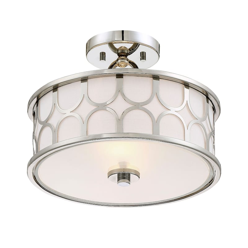 Meridian M60015 2 Light 13" Wide Semi-Flush Drum Ceiling Fixture