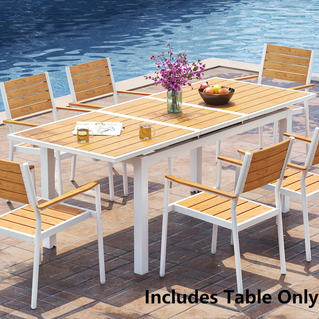 Pellebant Outdoor Aluminum Dining Table Patio Extension Table - 83.1" / 63.2" (L) x 33.66" W x 30.51" H