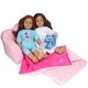 preview thumbnail 1 of 2, Sophia's - 18" Doll - Print Pull Out Sofa Double Bed - Light Pink