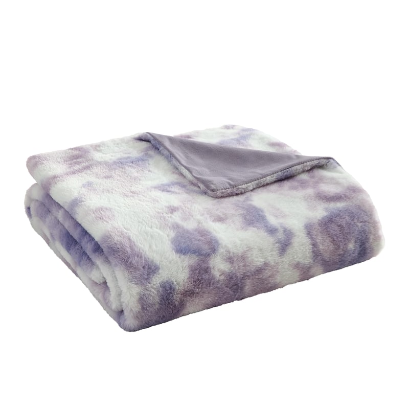 Betsey Johnson Faux Fur Reversible Throw Blanket