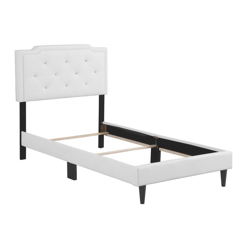 White Twin Bed - Casual Style Bedroom Furniture - Modern Design