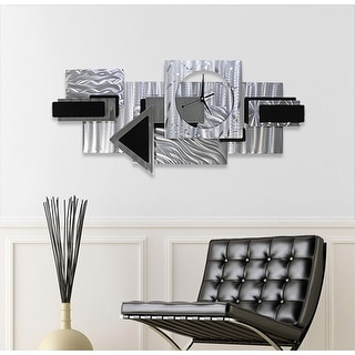 Statements2000 Abstract Metal Wall Clock Modern Geometric Functional Art By Jon Allen Dynamic Notions Ii 37 X 17 Overstock 12431895