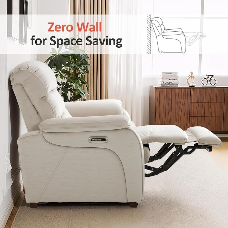 MCombo 61.6'' Wall Hugger Power Loveseat Recliner Sofa with Adjustable Headrest and USB A & C Charge Ports
