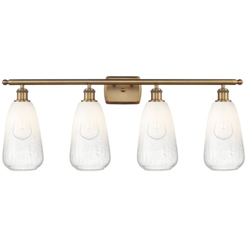 Innovations Lighting Endless Possibilities Ballston - Brookhaven Almond - 4 Light 36" Bath Vanity Light - Brushed Brass/Opal