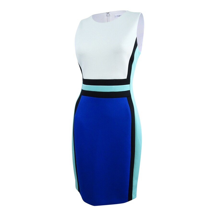 calvin klein blue and white dress