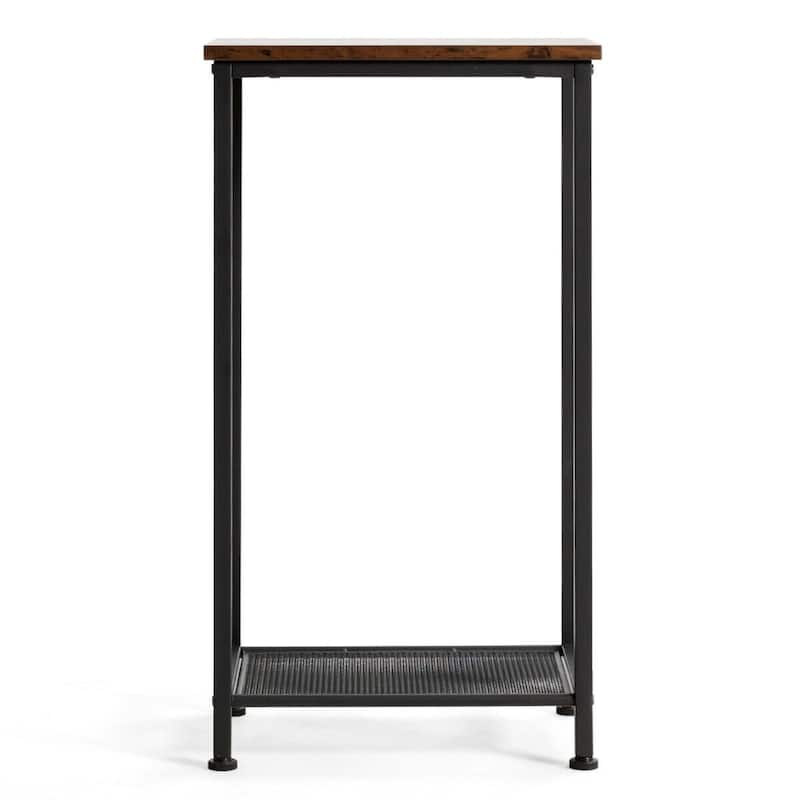 2-Tier Industrial Side End Accent Telephone Table - 15.5" x 12" x 28.5"(L x W x H)